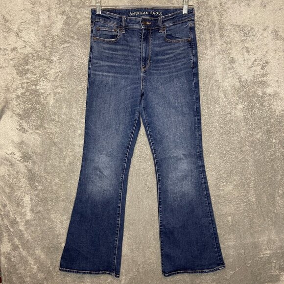 American Eagle Outfitters Denim - American Eagle Women Modern Dark Wash Super High Rise Flare Next Level Stretch 8